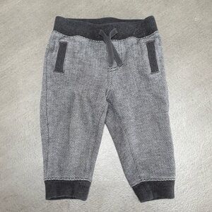 Janie & Jack - black/grey houndstooth baby boys drawstring pants size 6-9 months